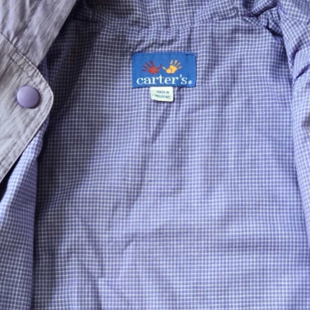 Vintage 1990s Carter's lilac purple hooded raincoat jacket